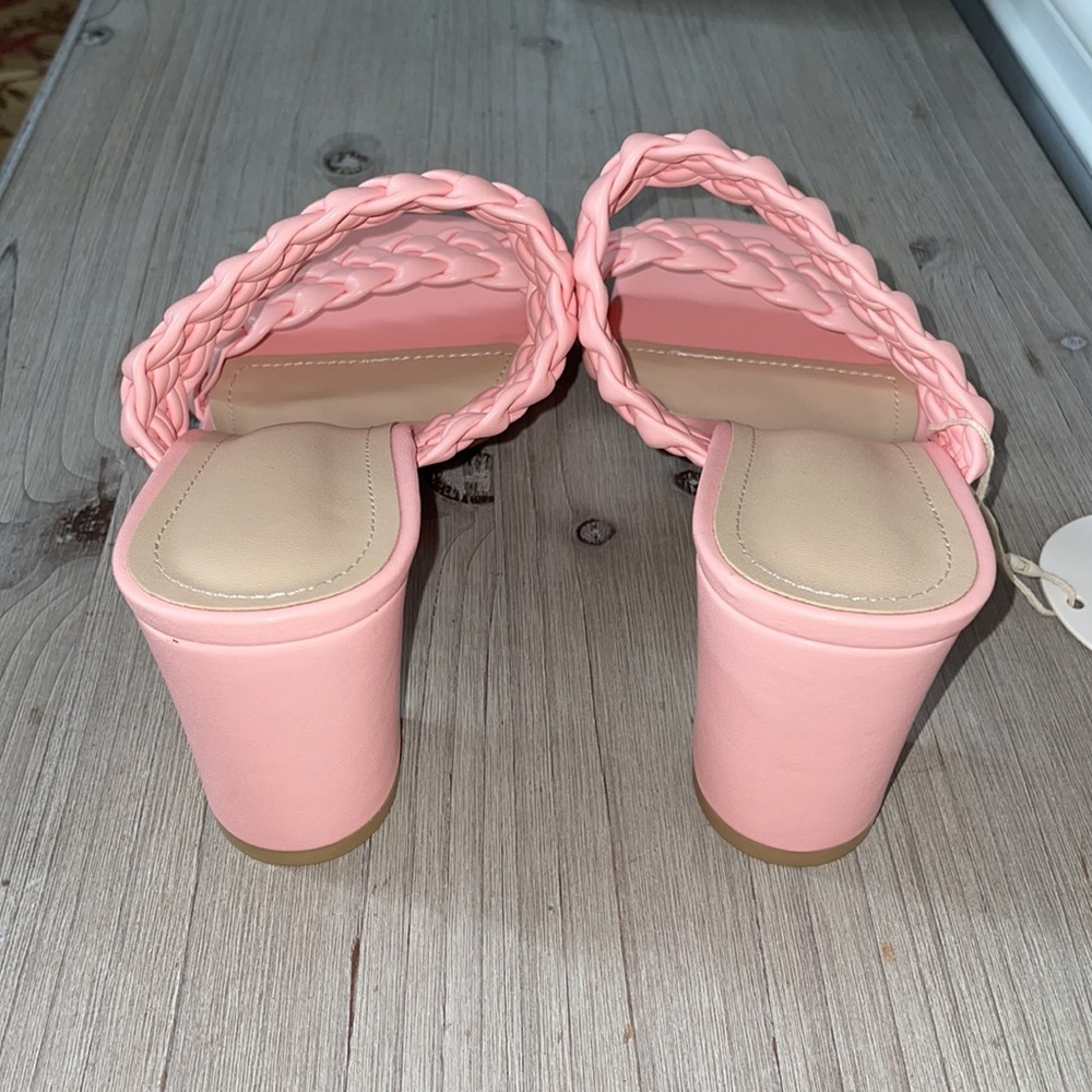 NEW Double Braided Strap Block Heel Sandals - Picture 8 of 11